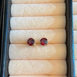 Radiant 14K Gold and Garnet Earrings